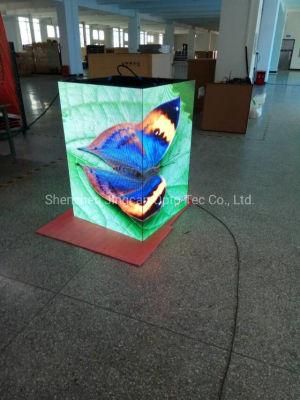 Indoor Steel Iron Cabinet 90 Degree Corner LED Cube Display