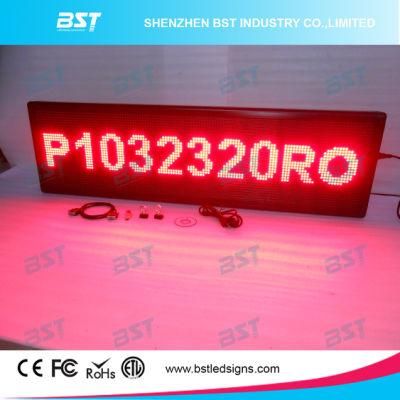 P10 Red Color Semi-Outdoor LED Moving Sign