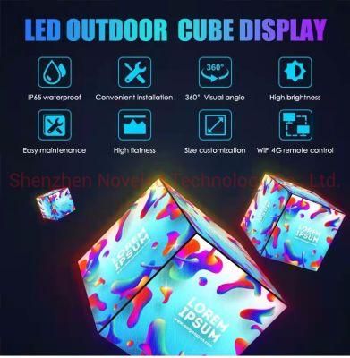 P2.5 /P3.91 Indoor Outdoor Creative Magic Cube Cuboid Square LED Display Screen Panel for Retail Store Shop Logo Advertising