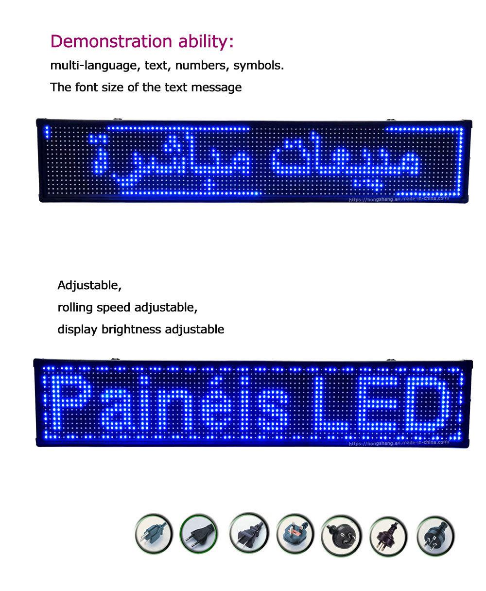 Professional Production P10 Semi-Outdoor Blue Window Rolling Letters LED Display