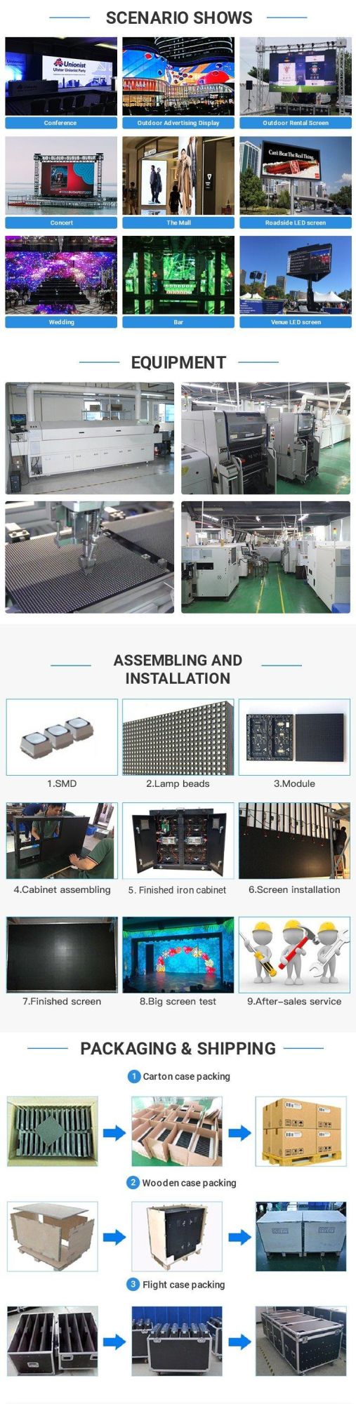 Stage Rental Events Full Color HD Indoor Rental Diecasting LED Panel Display LED Wall P3.91