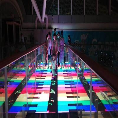 Realistic Effect of 3D Glass Plank Road Interactive Floor Tile Screen