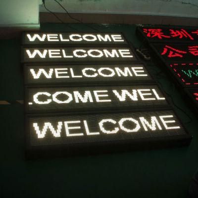 P7.62mm White Color Programmable Scrolling Semi-Outdoor LED Sign
