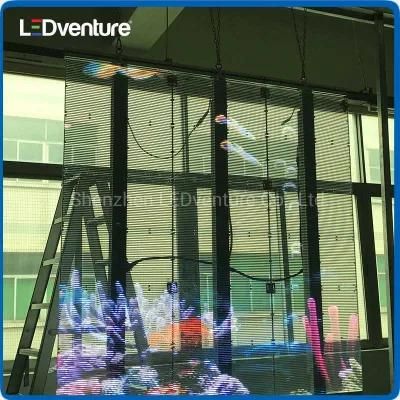 Indoor P7.8 LED Transparent LED Curtain Display Advertising Digital Screen