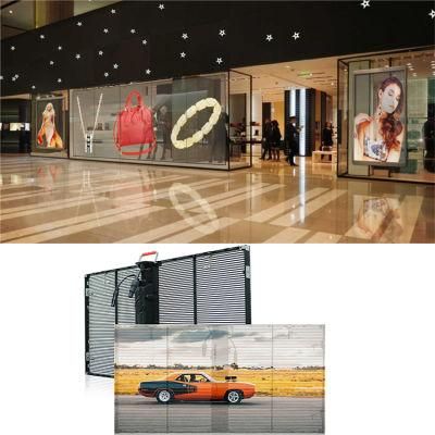 High Brightness Indoor Outdoor Facade Glass Window Wall P3.91-7.82mm Transparent Panel LED Display Wall for Store