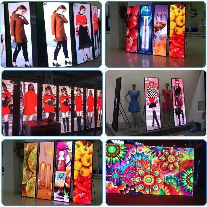 Small Pitch Portable Digital Signage P2 P2.5 P3 Indoor Poster Mini LED Display Screen Poster LED Screen Mirror Portable Screen