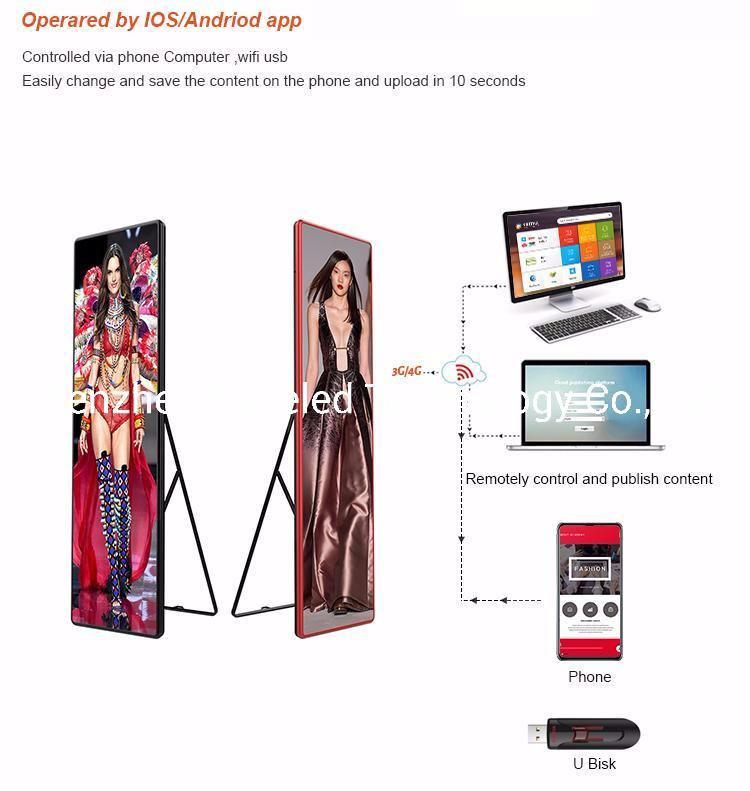 P2.5 Digital LED Poster P2.5 P3 LED Mirror Screen Indoor Digital LED Poster