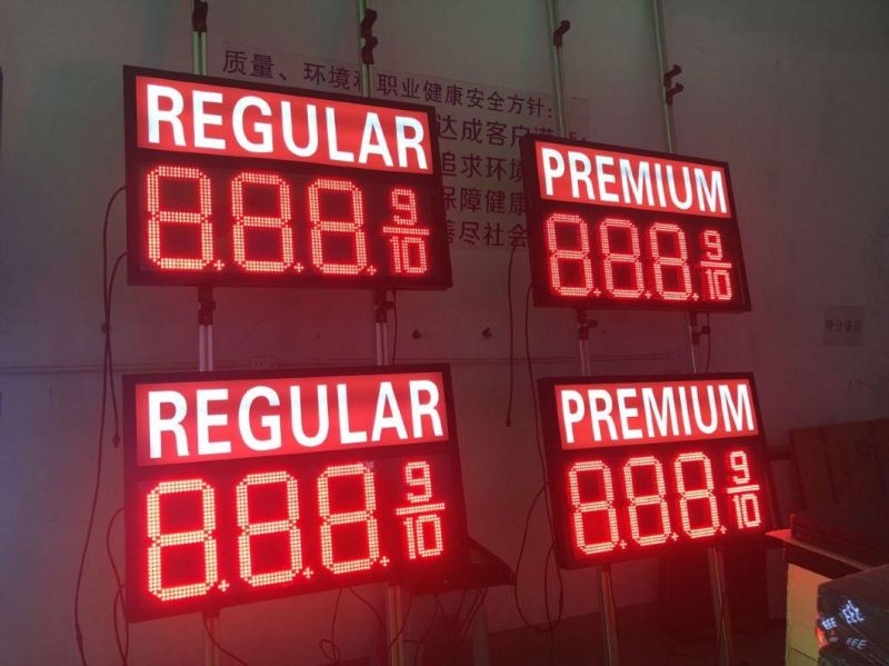 Single Red Diesel Oil Price Sign LED Light Box 12" Digital Gas Price Sign