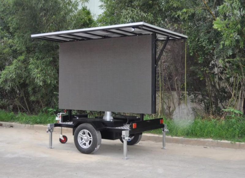 Outdoor Mobile LED Advertising Display Billboard Trailer with Solar Panel