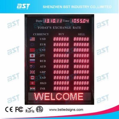 Indoor LED Currency Rate Display with Scrolling Sign
