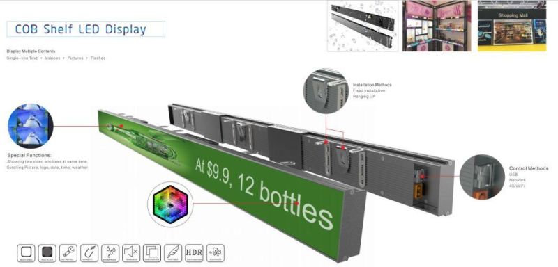 P1.25 Shelf COB LED Display Advertising Supermarket Shelf Display