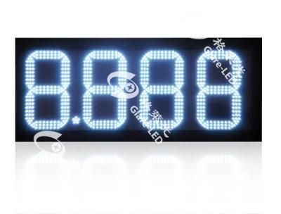 High Brightness Outdoor Electric Digital Price Sign Board White Green Wireless Control Gas Station LED Price Number Sign