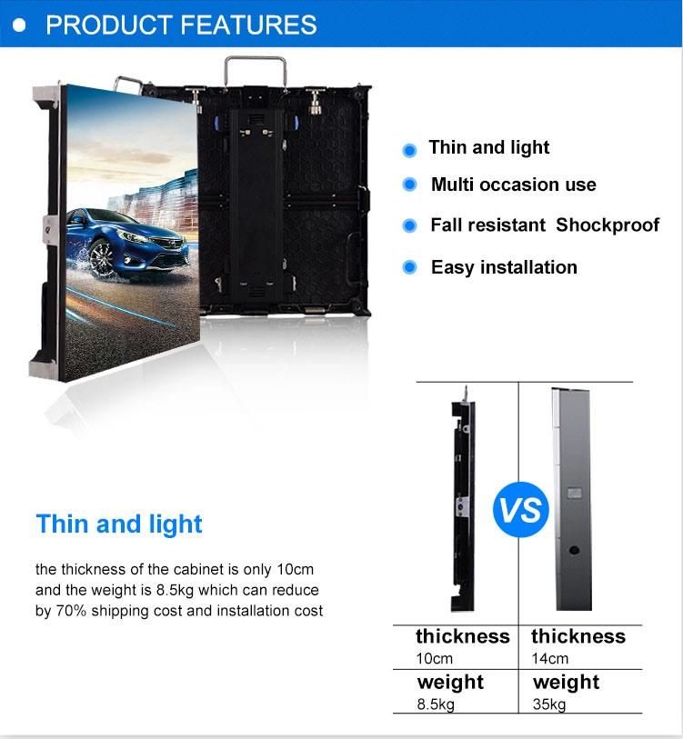 Super Light Outdoor Indoor Display Screen/ Video LED Display for Stage Rental (500X500mm 500X1000mm Panel)