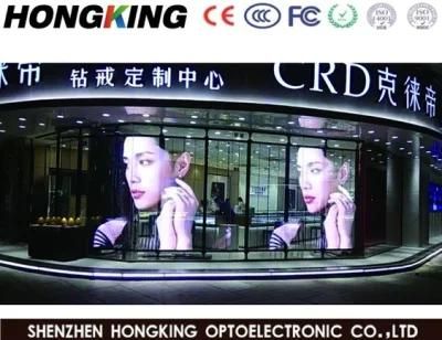 Glass Window Curtain Mesh Indoor Outdoor Advertising Video Wall P5.2 LED Transparent Display Screen Panel