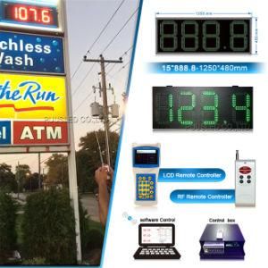 Waterproof Green Color 15inch Digit Number Gas Station Price Display LED Digital Gas Station Price Sign