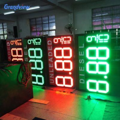 Double Sided Wireless Remote Control LED 18 Inch Red Color LED Gas Price Sign
