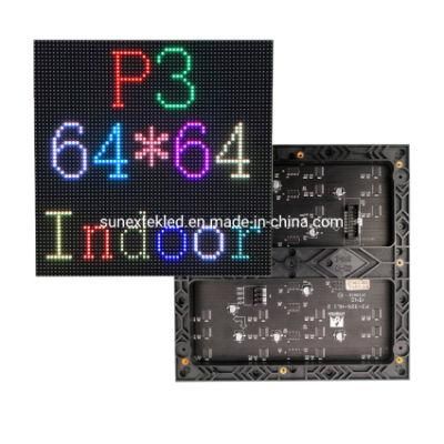 China P3 Indoor SMD2121 192X192mm 64X64 Dots 1/32 Scanning Hub75 Full Color LED Sign Conference Room LED Display Screen Modules