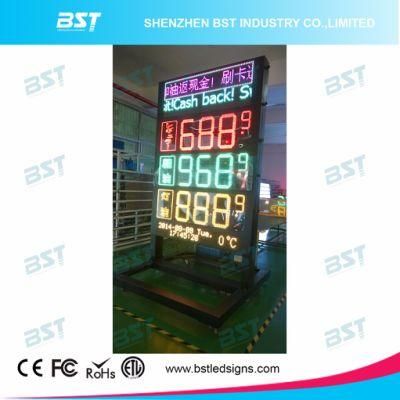 Remote Control Double Sided Outdoor Red LED Gas Price Sign