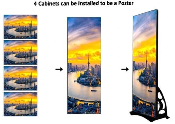 P2.5 Portable Poster Advertising Stand LED Display Mirror LED Display