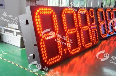 8.88 9/10 Red LED Gas Station Price Signs for Petrol Station with Double Sided Pole Sign
