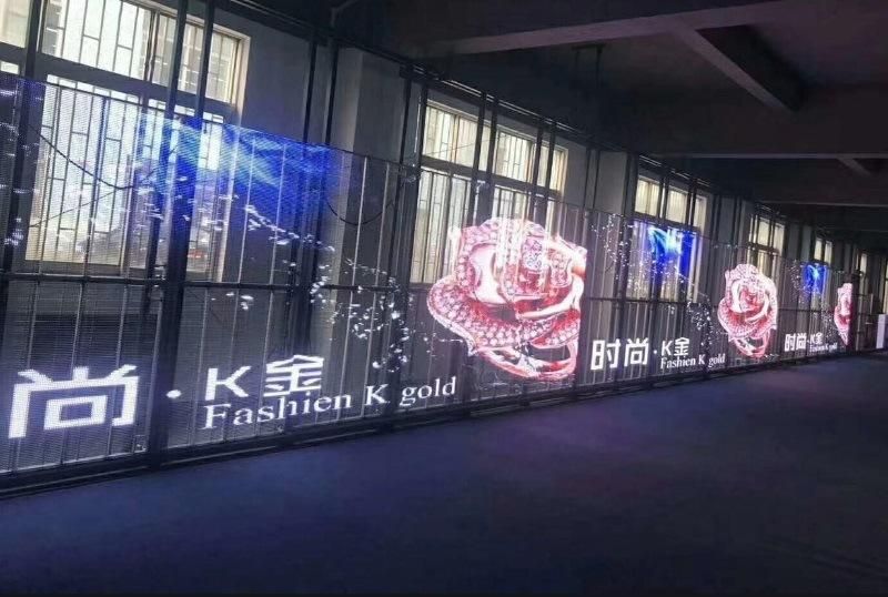 P3.91-7.81 Transparent LED Display 1000*500mm Outdoor Glass LED Display Screen