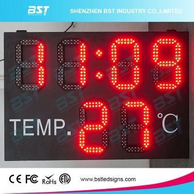 Indoor/ Outdoor High Brightness Waterproof LED Time &amp; Temperature Display