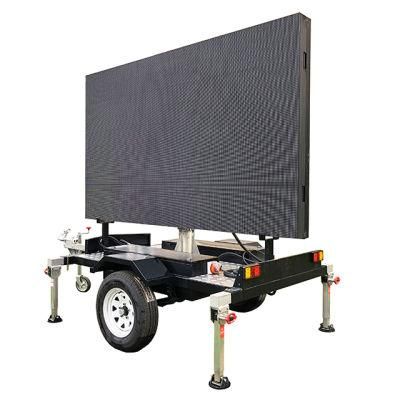 Power Saving Outdoor Solar Powered Mobile Trailer LED Display for Advertisement
