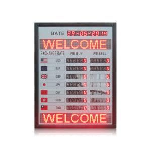 Bank Exchange Billboard Sign Currency Exchange Panel Billboard Digital LED Electronics Exchange Money Board