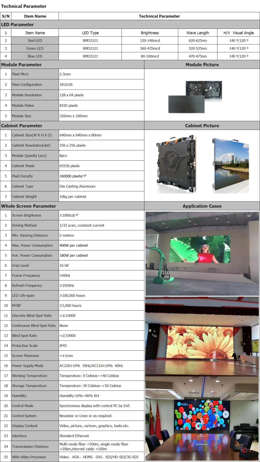 P2.5mm Indoor Stage HD Video Wall Module Rental LED Advertising Display
