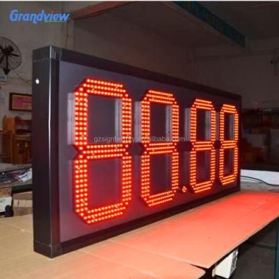 Outdoor LED Price Display Red Gas LED Sign Gas Price Number Display